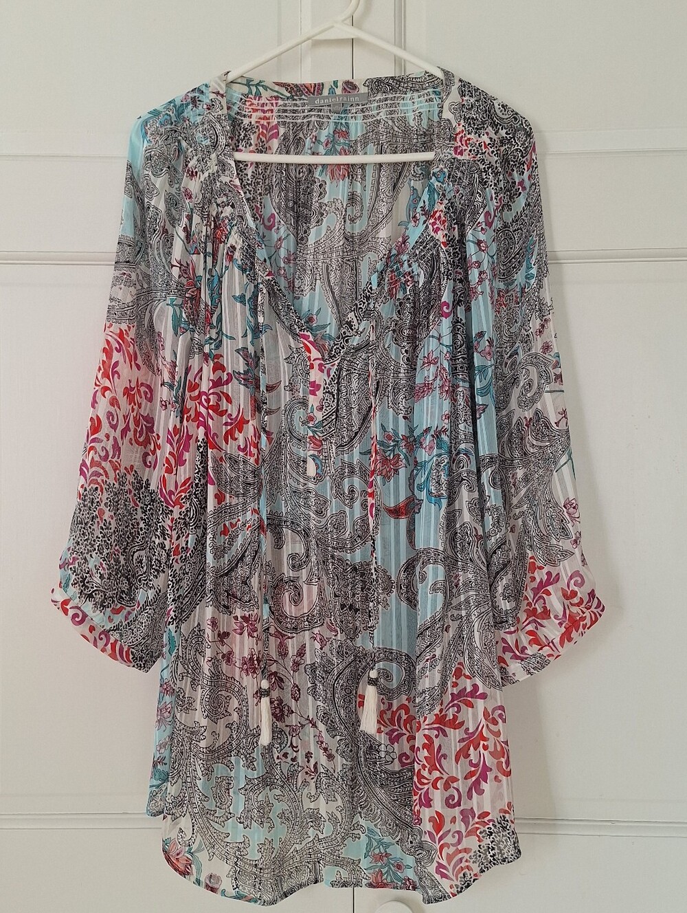 Daniel Rainn flowy semi-sheer top